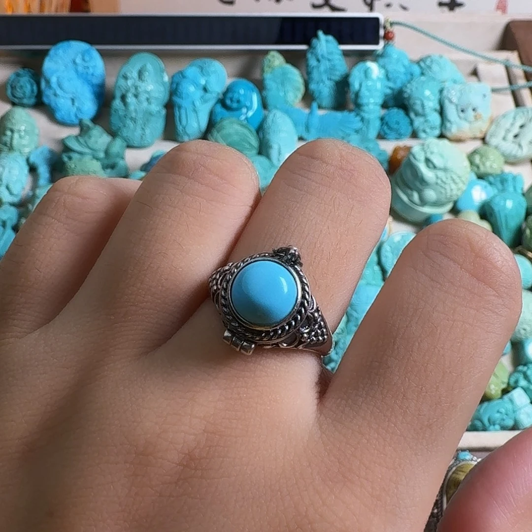 绿松石珠宝奇石银S925镶嵌