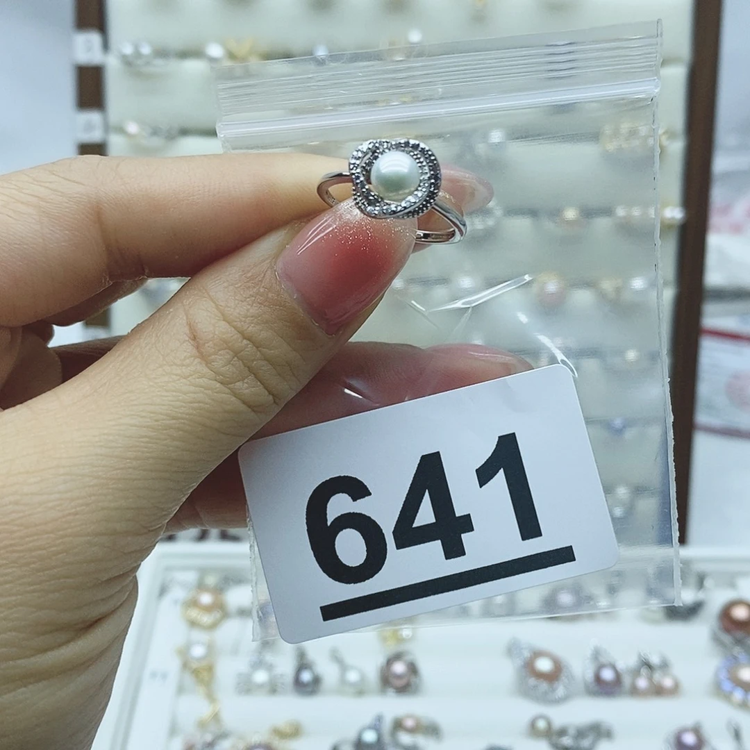 淡水珍珠戒指银S925镶嵌641
