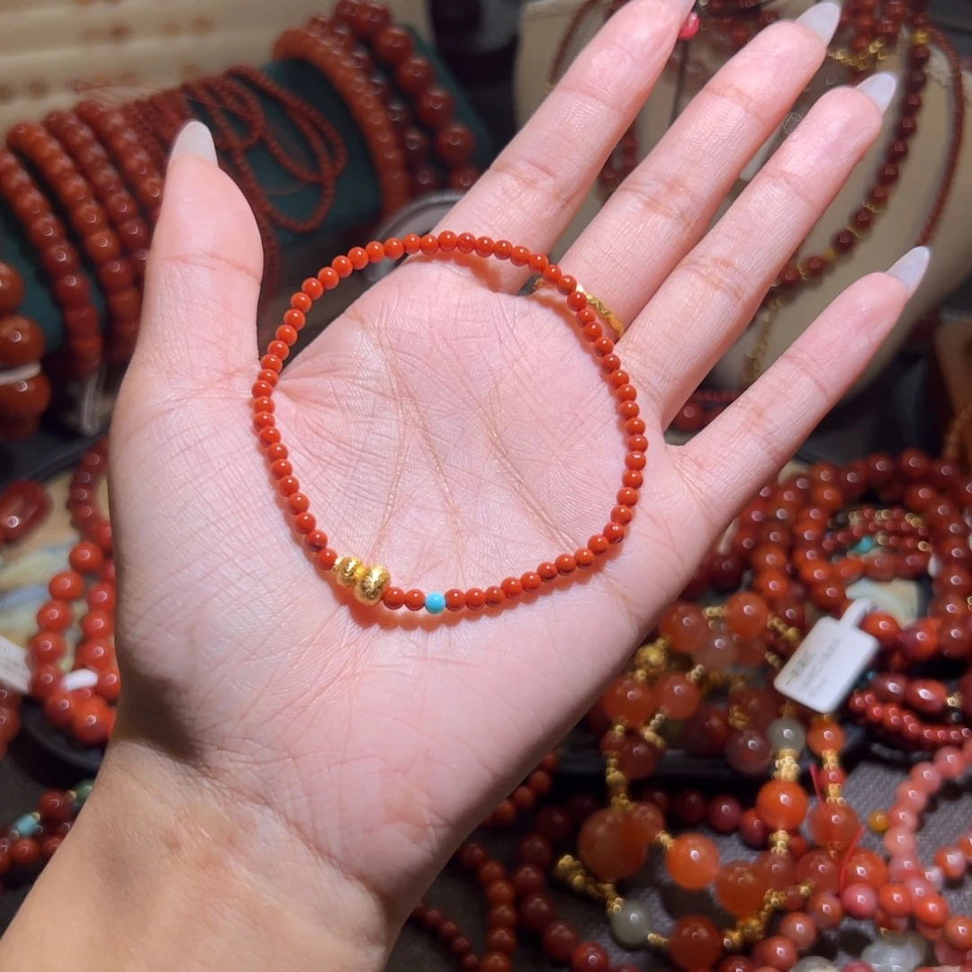 南红玛瑙未镶嵌手链3mm
