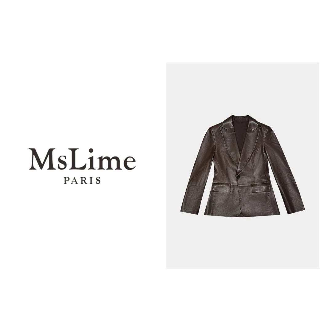 王嬛嬛MsLime25年新款【米兰线条】土耳其进口羊皮革皮衣 HD2C0257