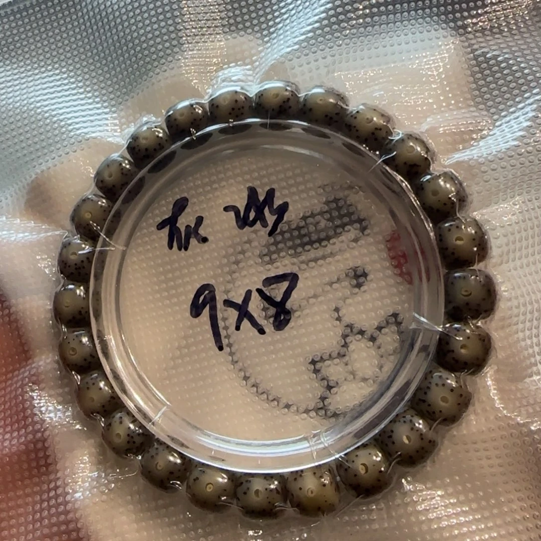 灰冰小细星9/8星月菩提石玉料单圈