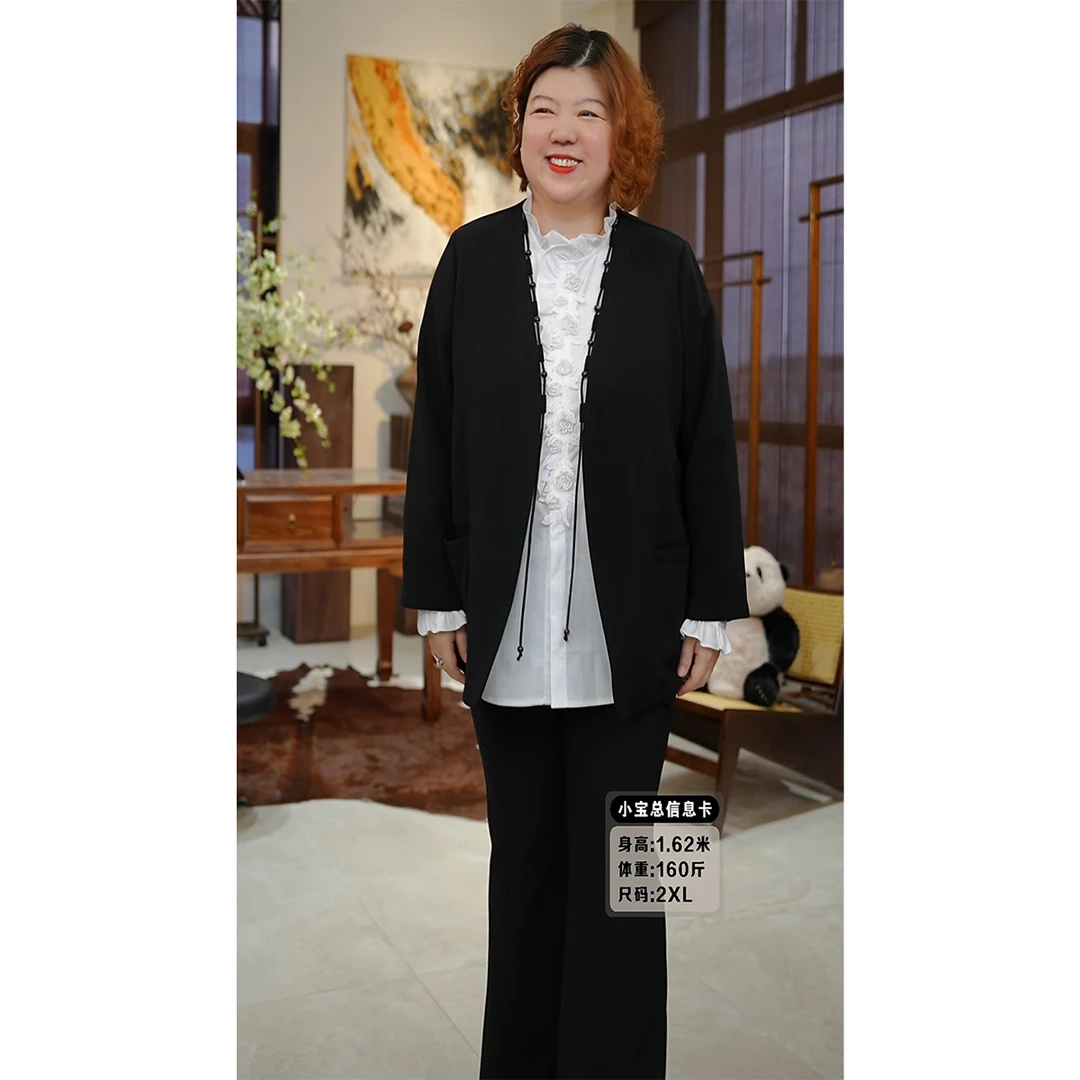 金雀绫【爱丁堡】设计师款纯色工艺百搭加宽加大西服外套SZA2TL496