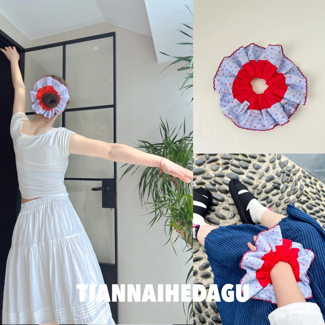 开出属于自己的花文艺发圈 手作清新头饰棉布手工甜美女孩发饰