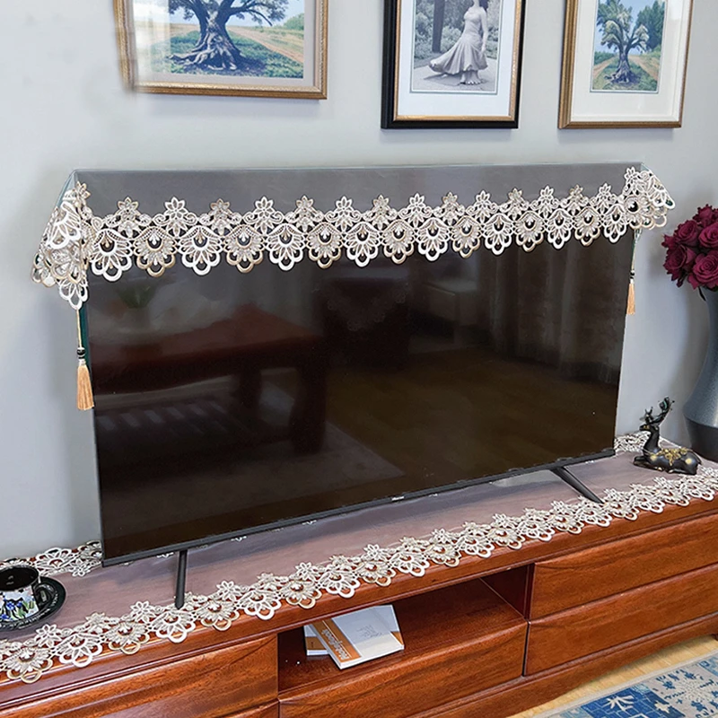 2025新款电视机蕾丝家用开机不取防尘罩挂式坐式欧式液晶盖巾通用