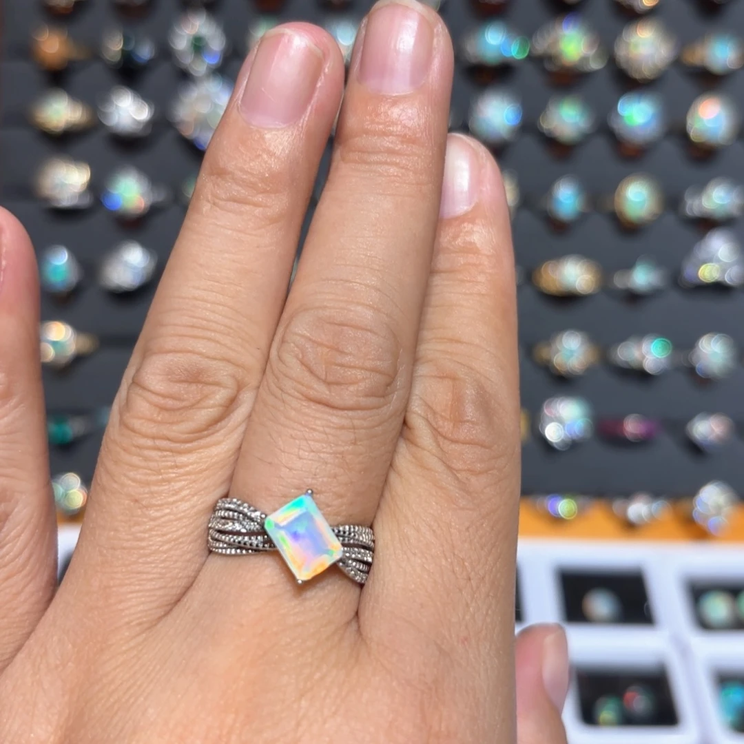 s***g银S925镶嵌欧泊戒指