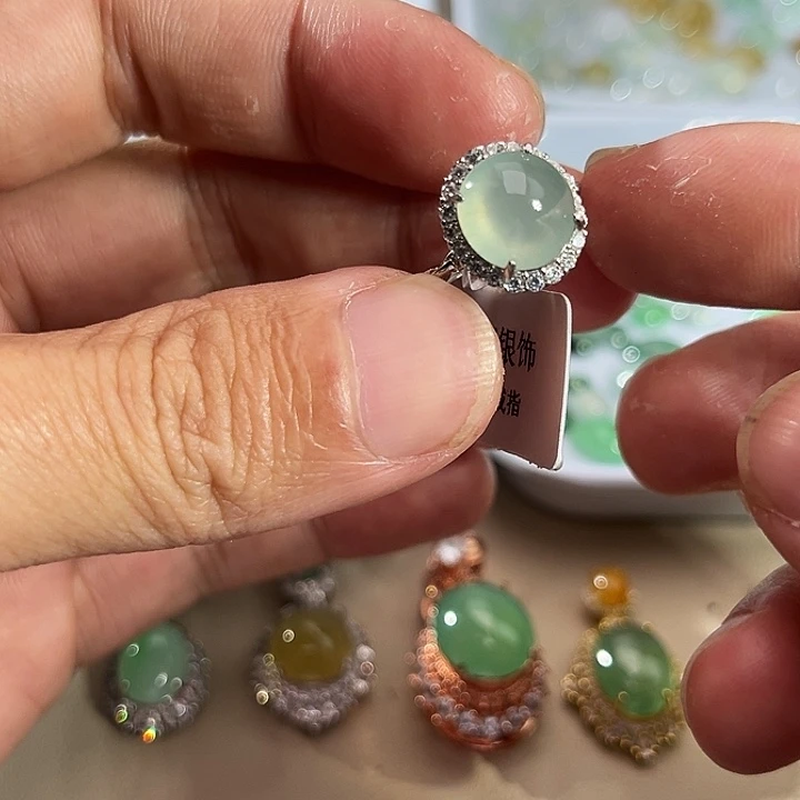 翡翠银S925镶嵌戒指