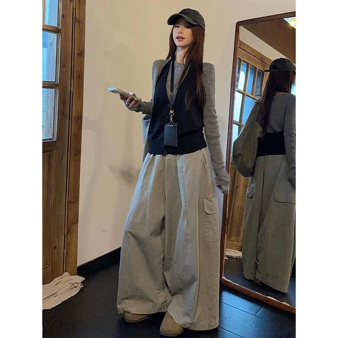 VOCKOO官方早秋装搭配一整套韩女无色彩穿搭清纯系松弛感两件套装