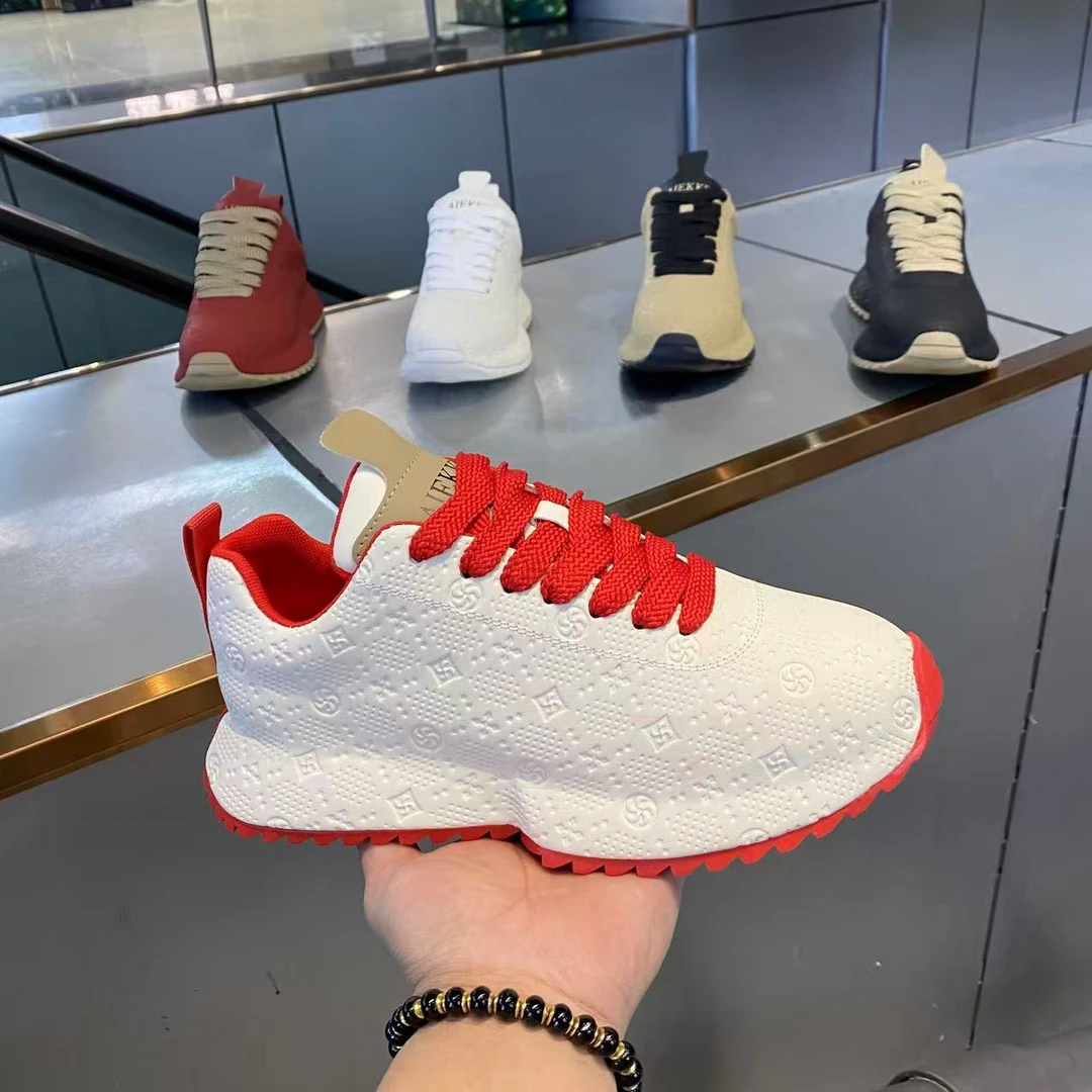 2025秋冬季新款手工包底潮流印花个性舒适百搭男款休闲鞋（皮鞋码）