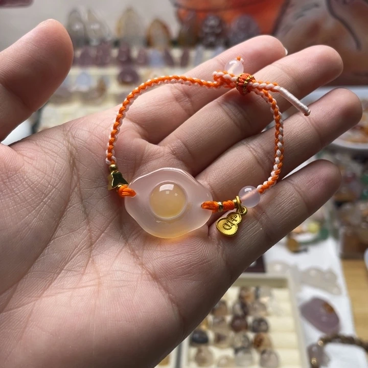 未镶嵌天然玛瑙荷包蛋手绳玛瑙/玉髓