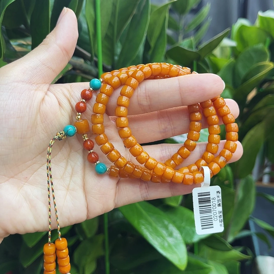 琥珀未镶嵌手链6m108老蜡