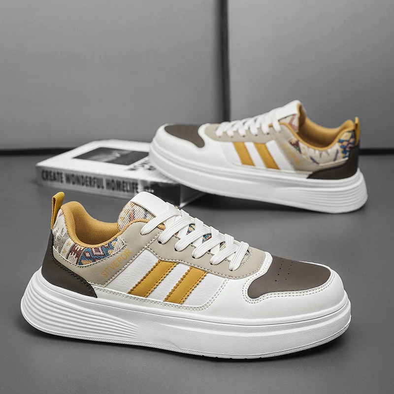 低跟板鞋休闲男鞋厚底潮鞋时尚百搭新款增高小白运动2025秋季爆款