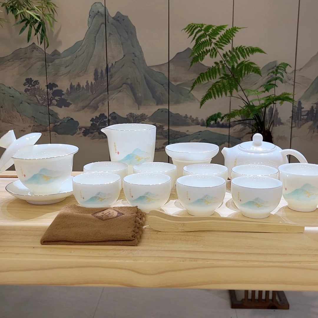 【都彩】日照金山羊脂玉瓷16头