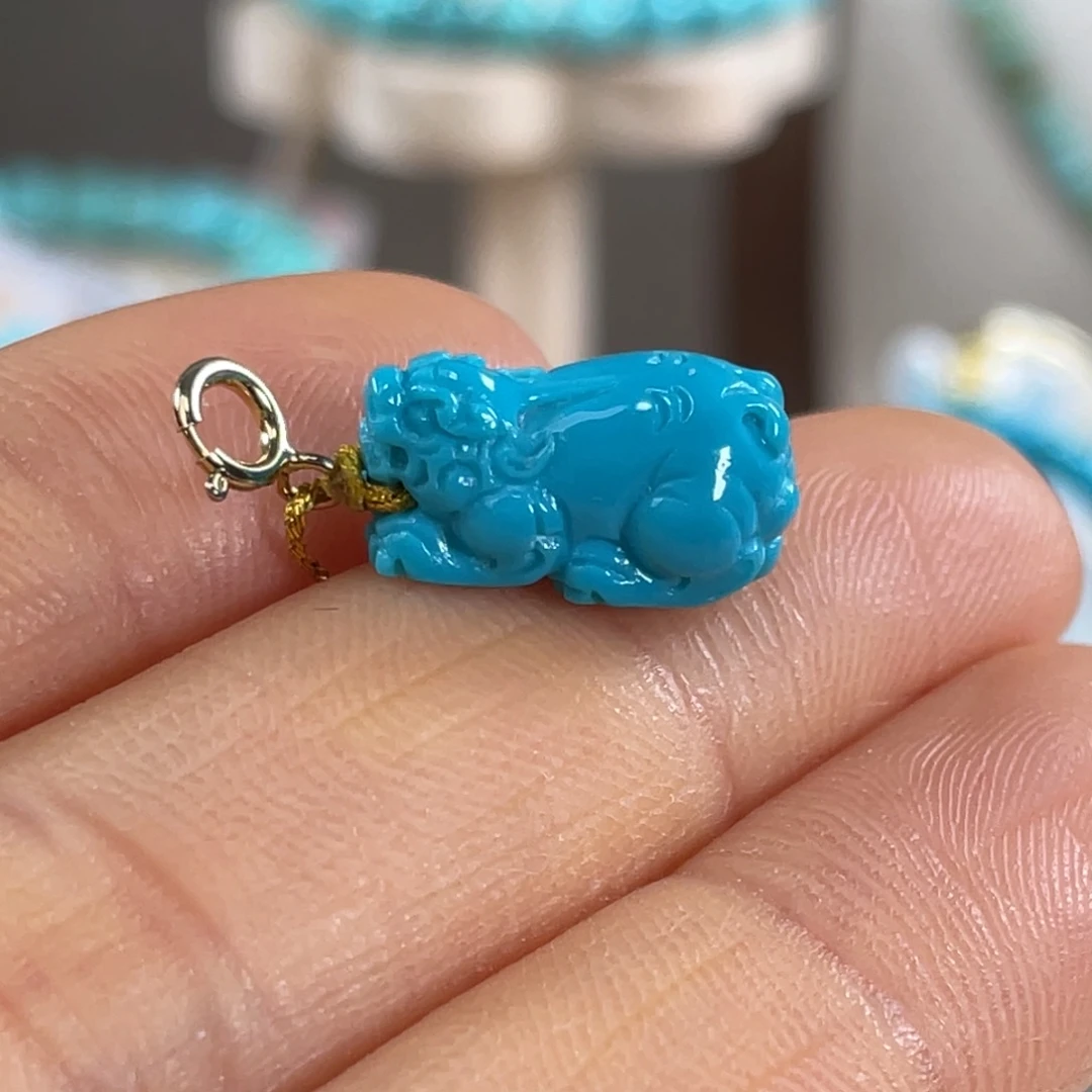 绿松石未镶嵌套链高蓝貔貅