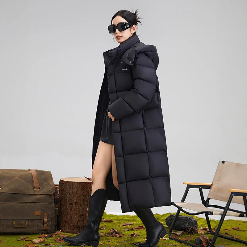 知羽家-高端加厚长款过膝羽绒服女2025新款95白鸭绒冬季东北防寒