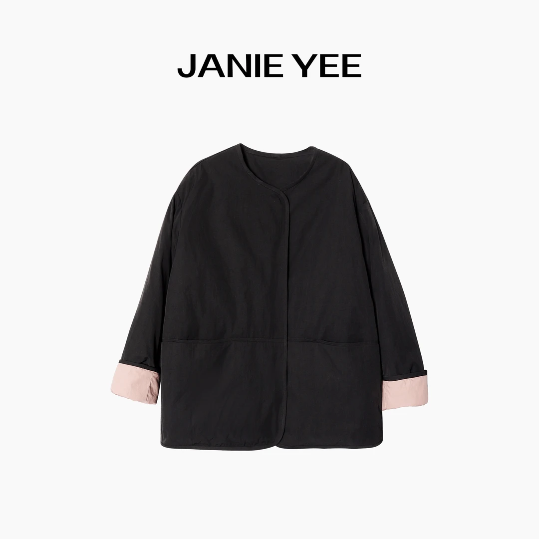 Janie Yee"山倚鹅" 高定白鹅绒宽松中长款羽绒服外套女冬 24A2329