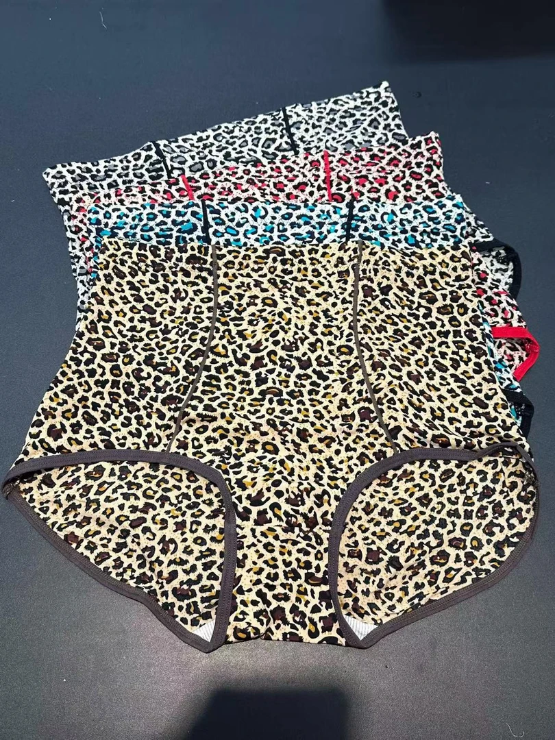 新款高腰豹纹牛奶丝内裤提臀性感时尚亲肤透气舒适女1293