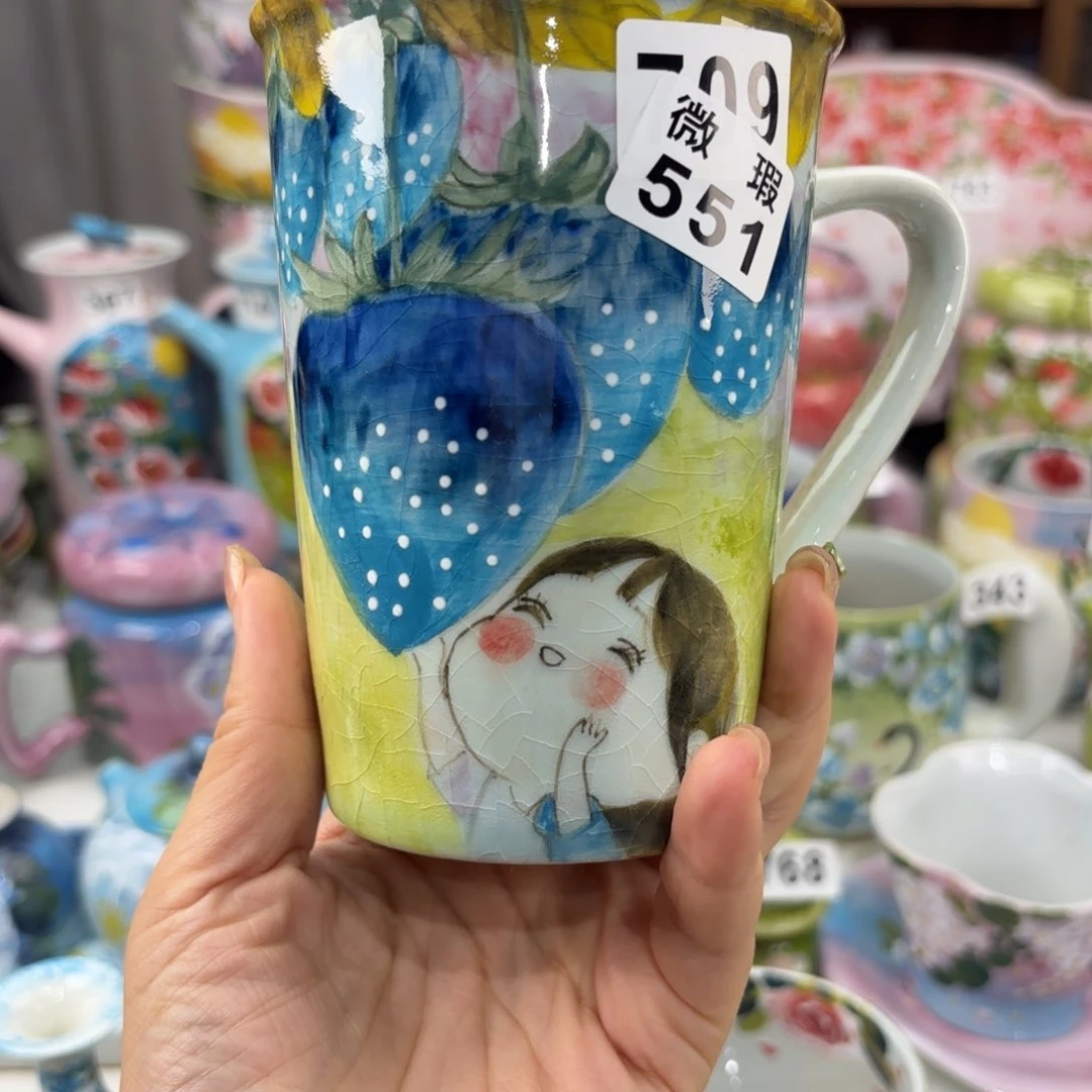 瓷片景德镇手绘高温釉下彩陶瓷茶具