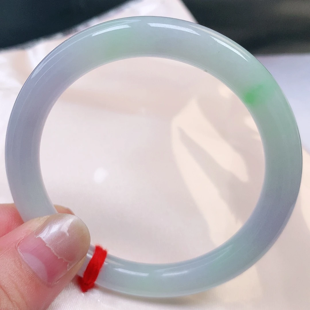 未镶嵌手镯翡翠缅甸纯天然A货翡翠春带彩圆条161号