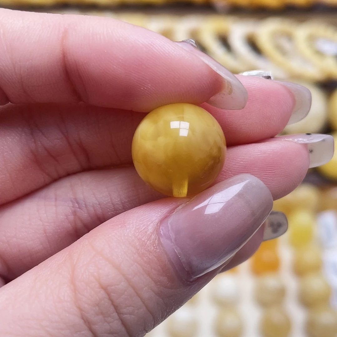 琥珀未镶嵌裸石15.1mm圆珠