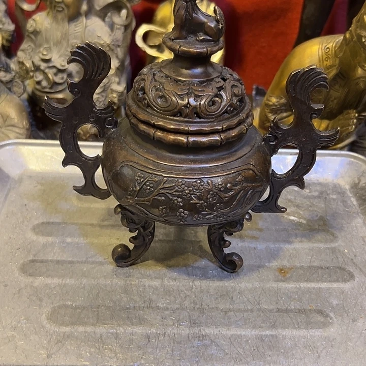 天***年黄铜摆件，文房工艺品摆件