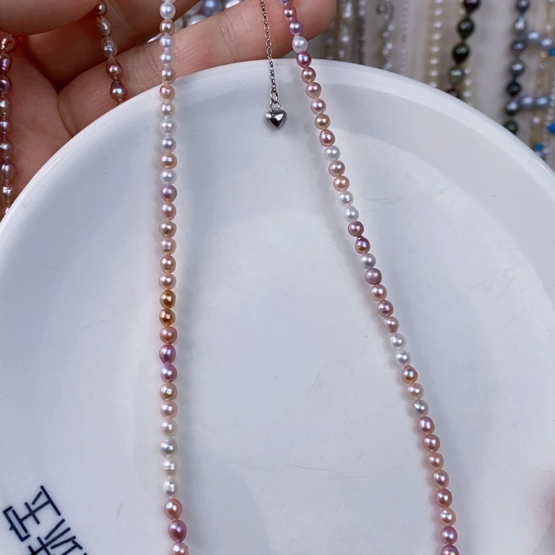 淡水珍珠项链银S925镶嵌