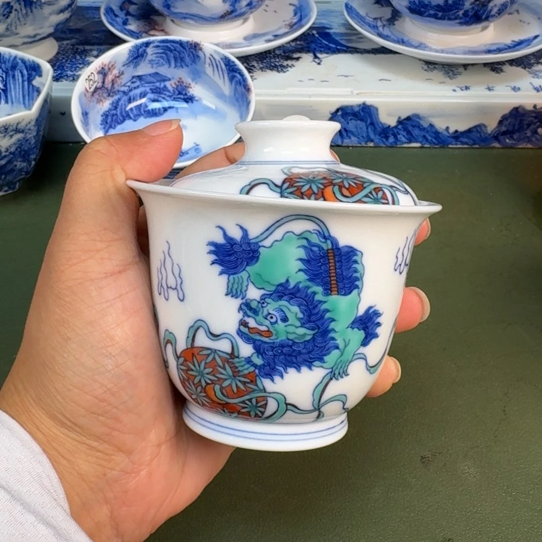 景德镇纯水绘茶具圆圆253