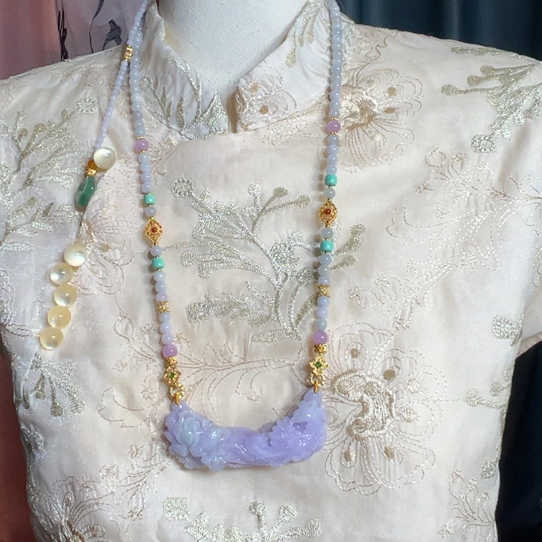 翡翠未镶嵌毛衣链凤凰