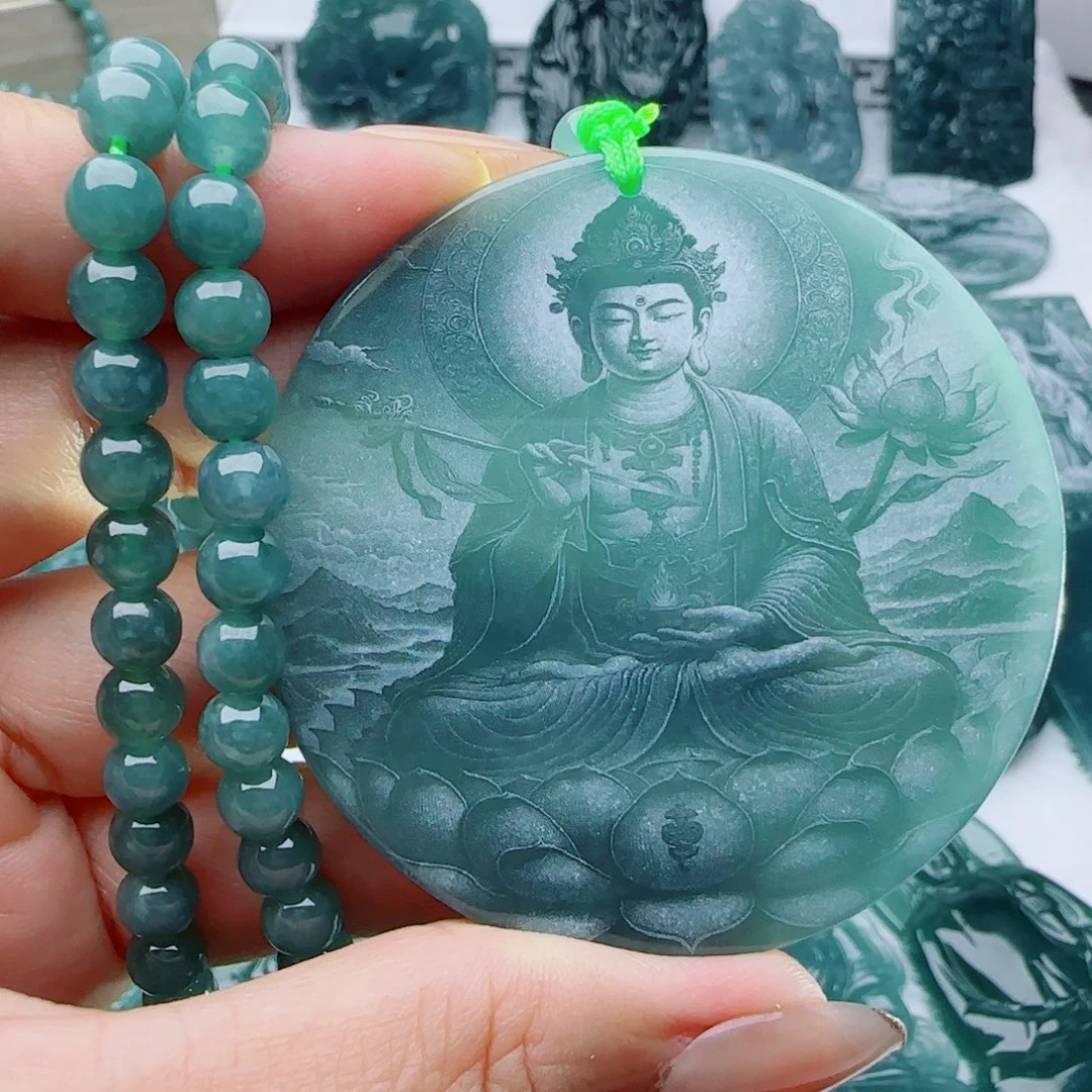 颈饰未镶嵌翡翠多样性发货天然的A货翡翠