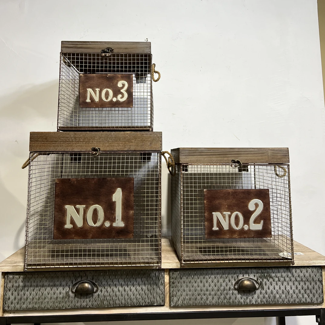 美式复古风收纳箱整理箱40*40*40.5，35*35*35.5，29.5*29.5*30