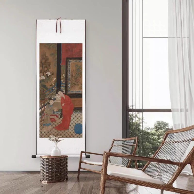 [高清复刻]清·顾见龙《贵妃出浴图》馆藏级艺术微喷工艺装饰画