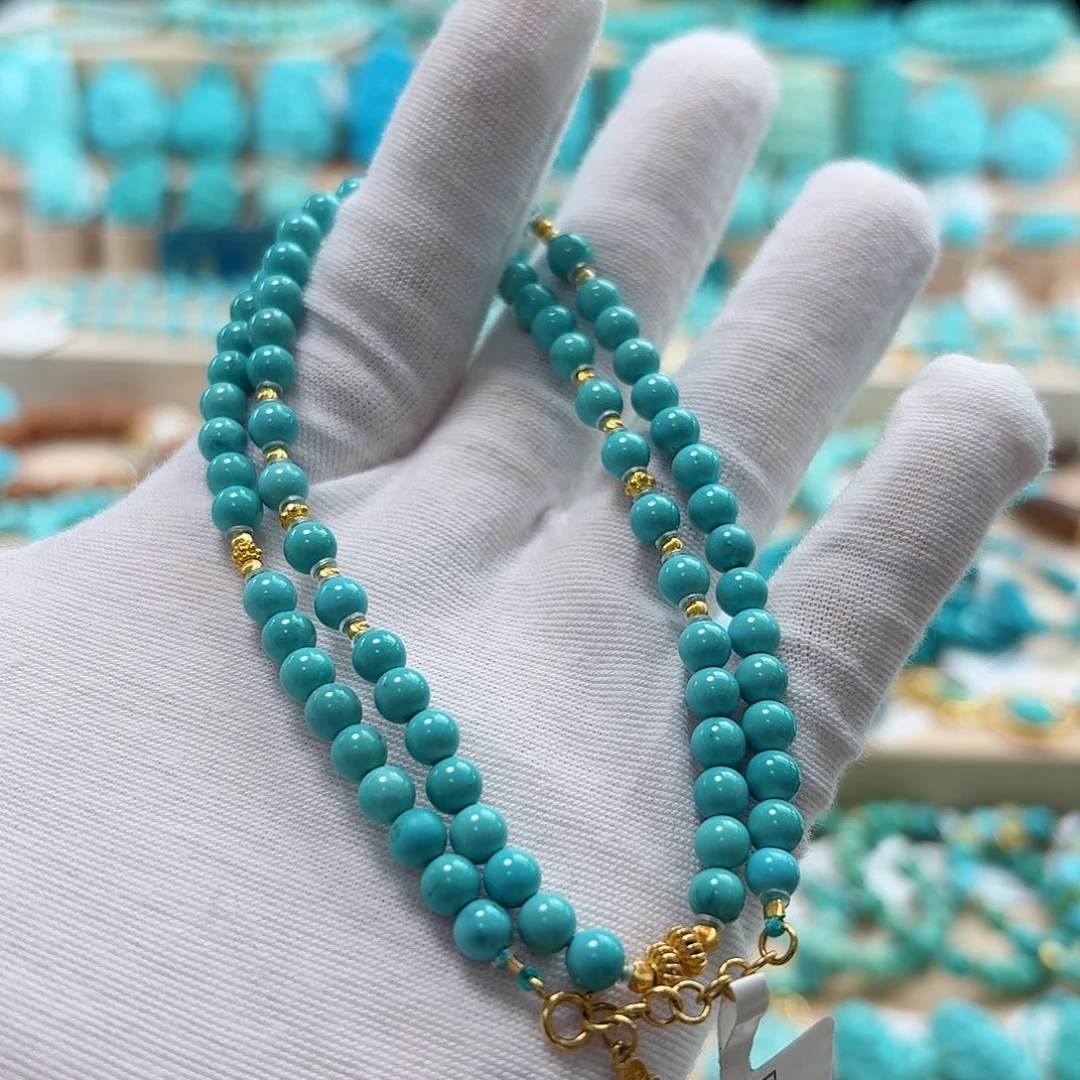 绿松石18K金镶嵌珠宝奇石