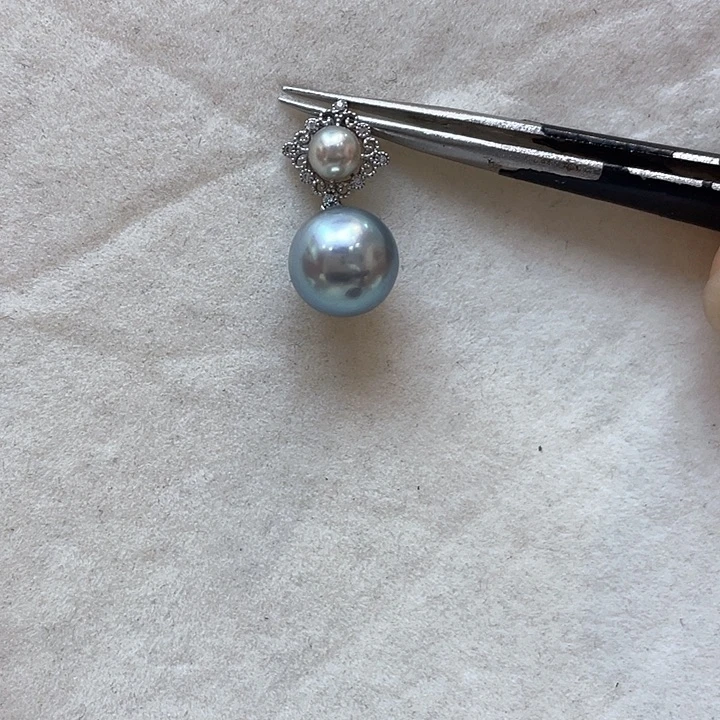 海水珍珠吊坠(不含链)18K金镶嵌