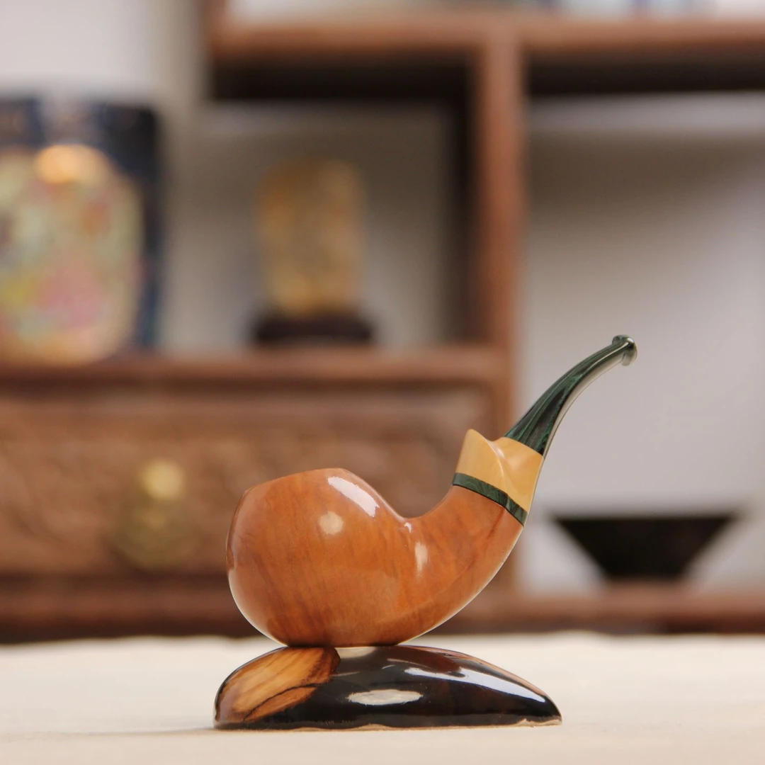 原木色苹果坎伯兰斗嘴石楠木手工烟斗