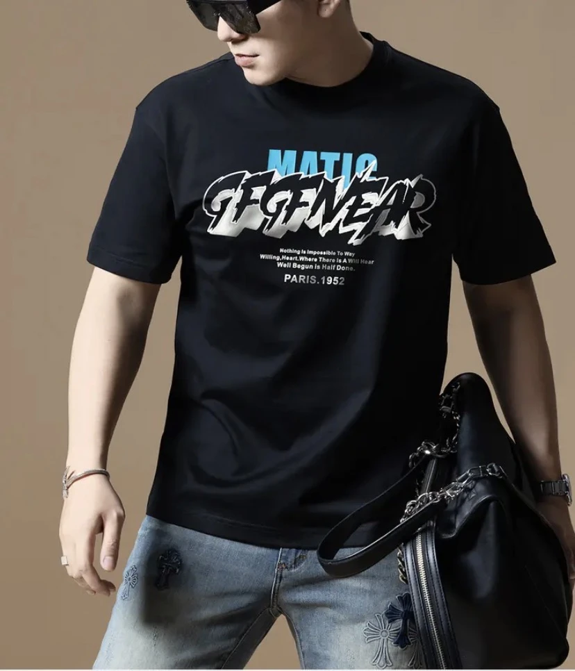 欧货轻奢时尚潮流个性男士高端短袖T恤