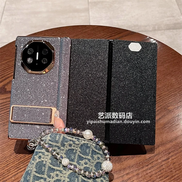 适用华为Mate XTs三折叠手机壳XT非凡大师小碎钻支架全包中轴保护