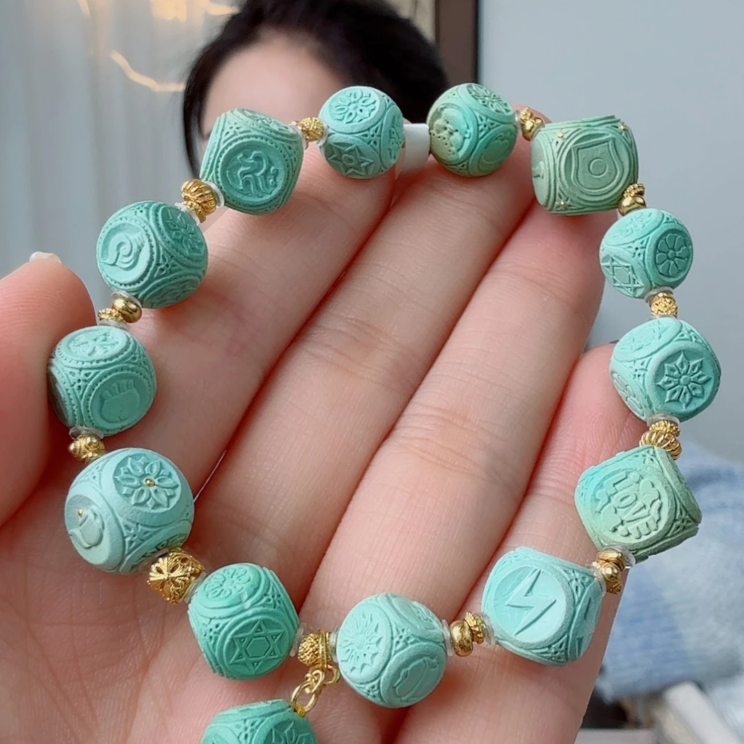 绿松石18K金镶嵌珠宝奇石