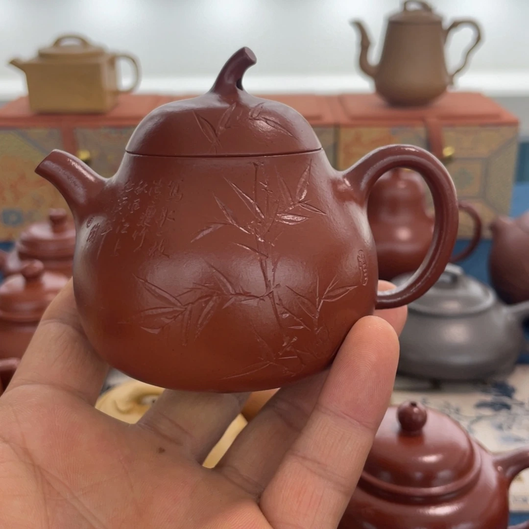 茶壶紫砂紫砂茄瓜壶