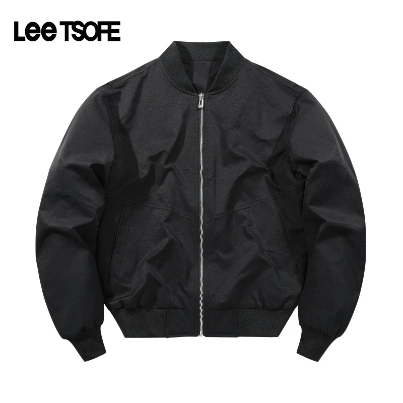 LEETSOFE春款美式飞行夹克外套棒球领防水休闲男生男款外套复古