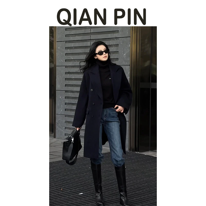 【六印服饰】【玄墨良锦】“至臻澳毛”100澳毛海军大衣HQ2025462