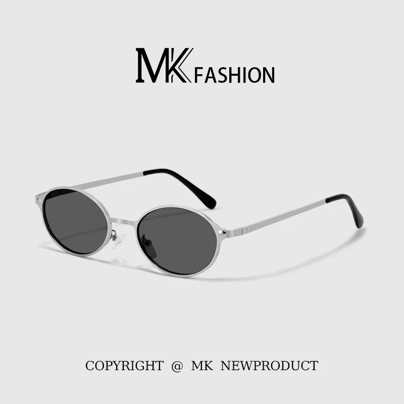 港风2026新品金属框墨镜女高级感时尚老钱风复古椭圆小框太阳眼镜