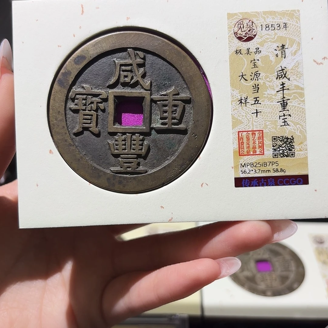M***i铜小莲精选，咸丰宝源当五十大样