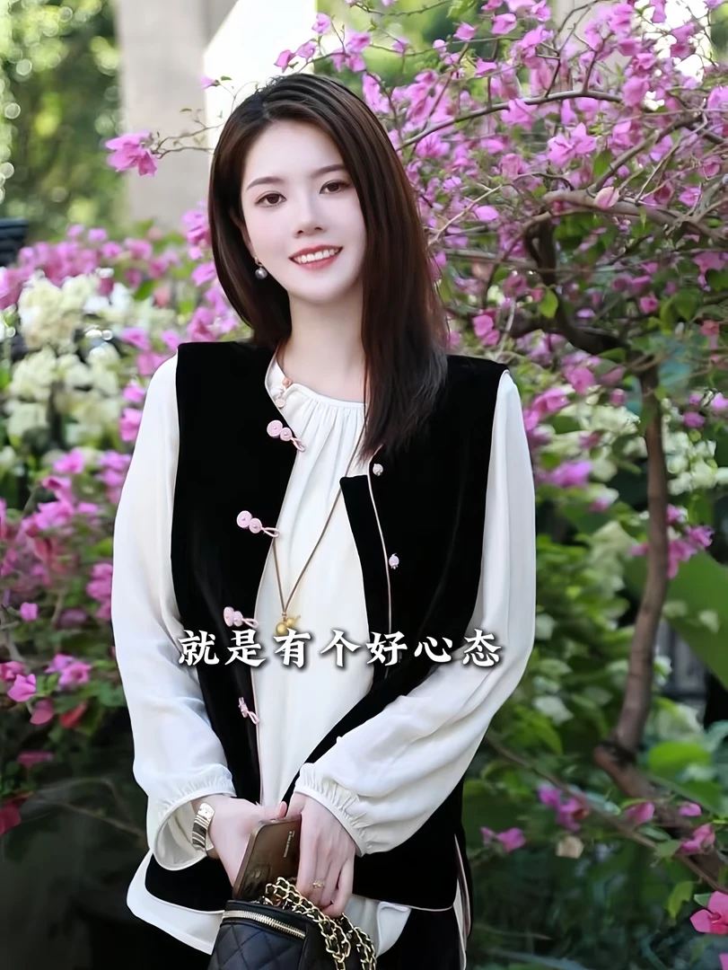 《珊珊定制》《云衿》冬季新中式国风时尚显瘦气质丝绒内搭衬衫6502