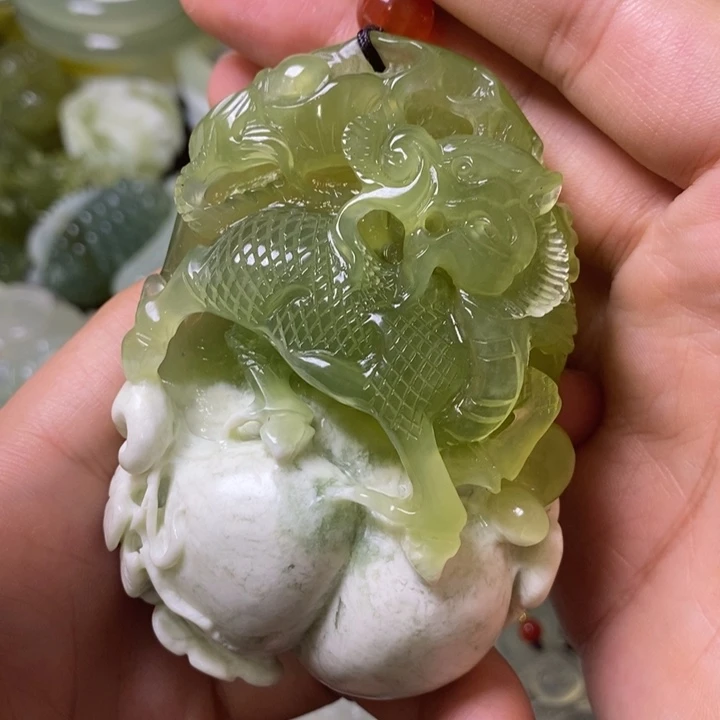 岫玉岫玉手把件未镶嵌～*人