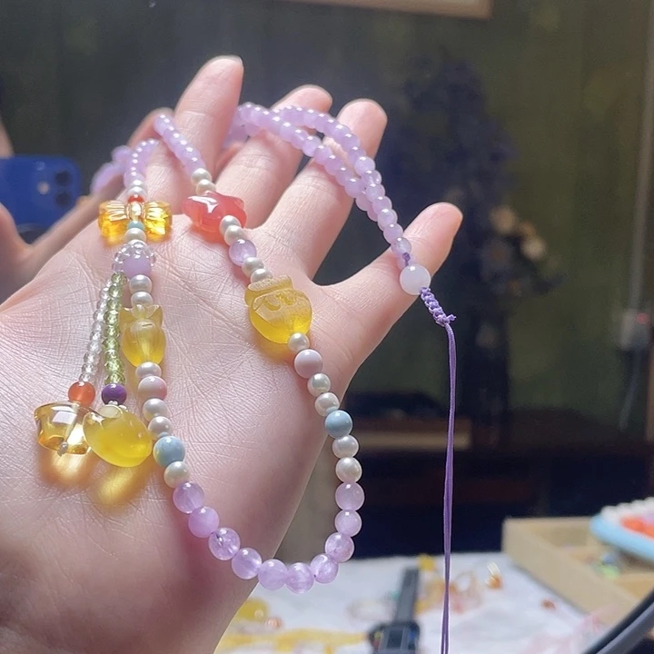 蜜蜡未镶嵌裸石项链