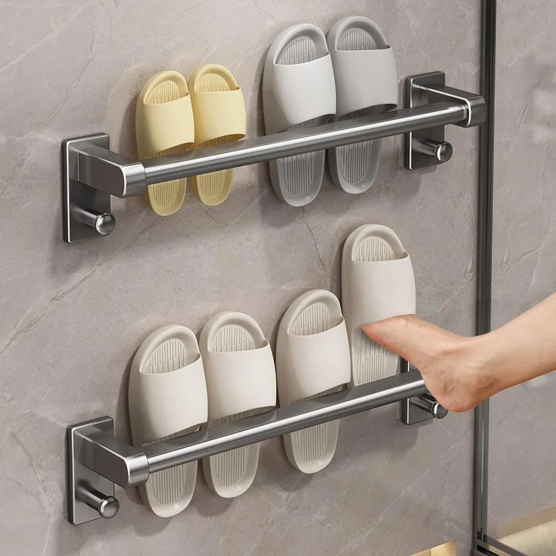 浴室拖鞋架免打孔卫生间置物架鞋子收纳神器厕所门后壁挂沥水