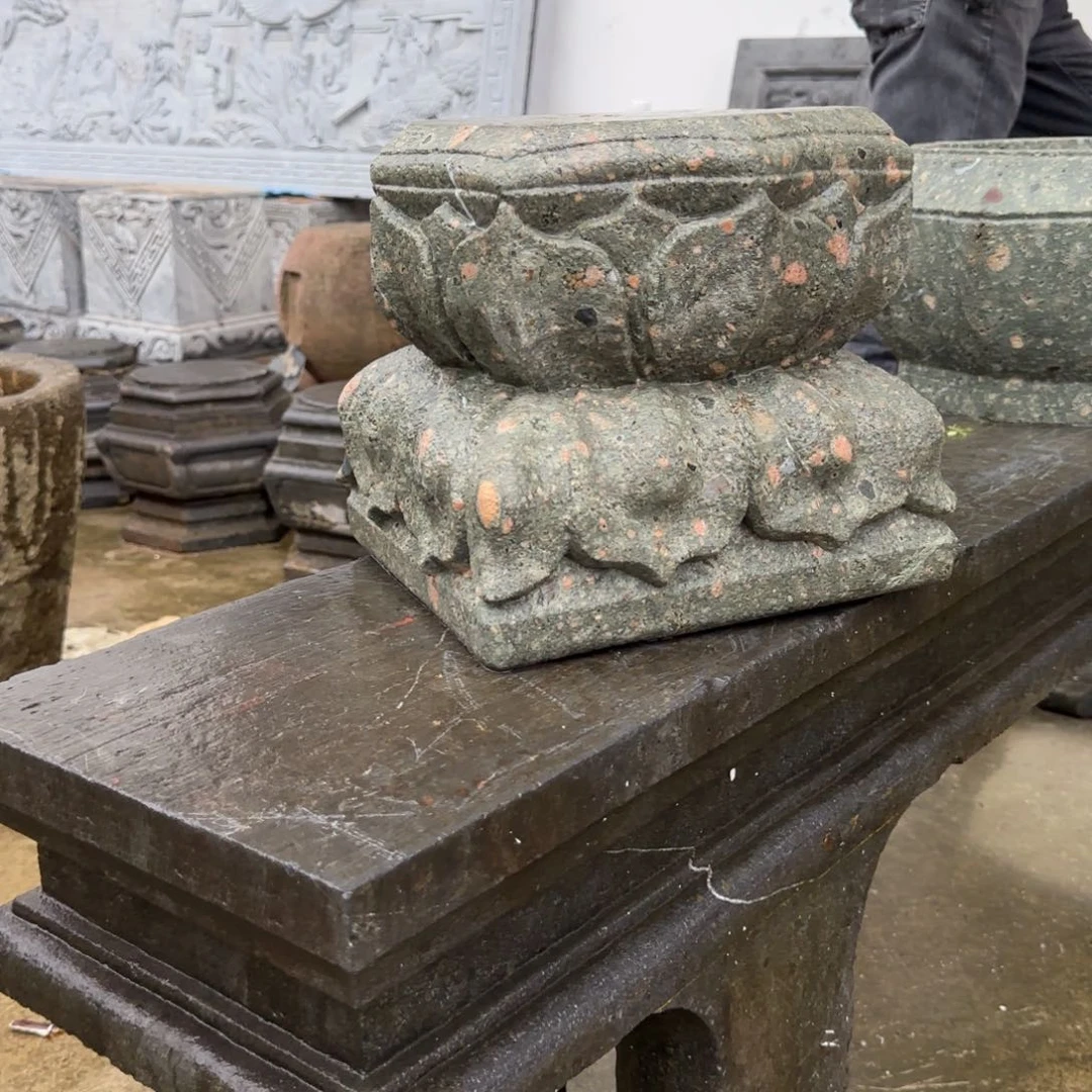 石材茶园石莲花墩