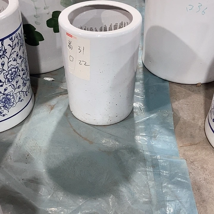 高温烧制白直筒中号两个
