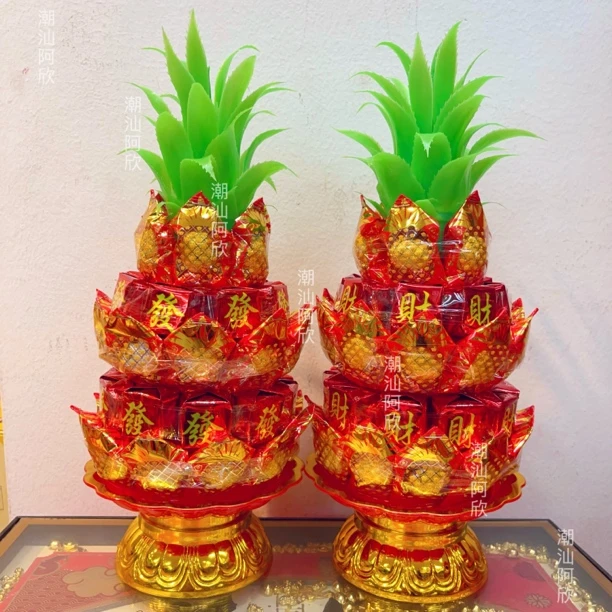 成品中秋拜月娘发财凤梨塔菠萝塔花生酥心糖巧克力