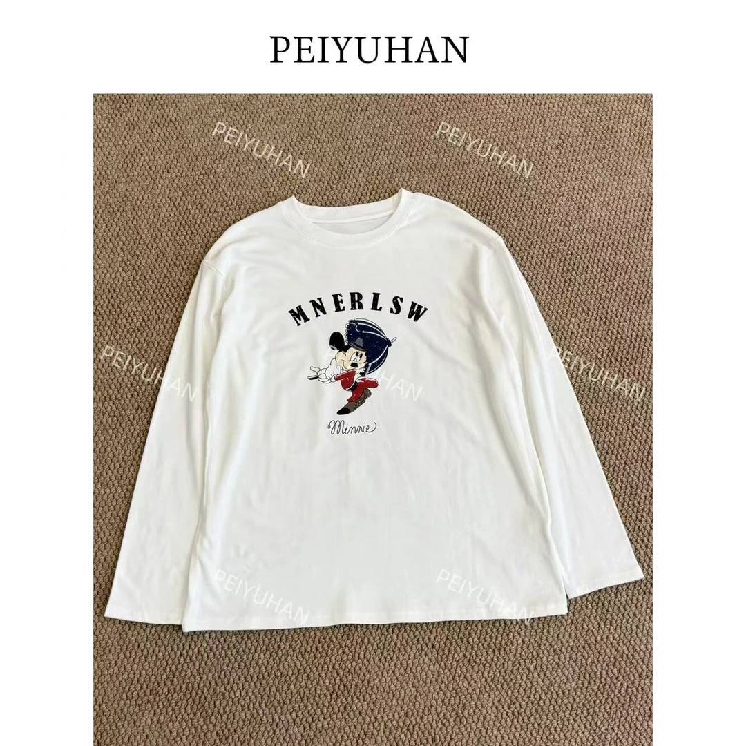 PEIERNA佩佩WA 【米奇字母磨毛T】T恤 T22461 6116287白色长袖卡通