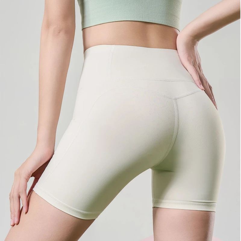 高腰无痕夏季健身三分裤女户外跑步骑行运动短裤塑形瑜伽裤薄款